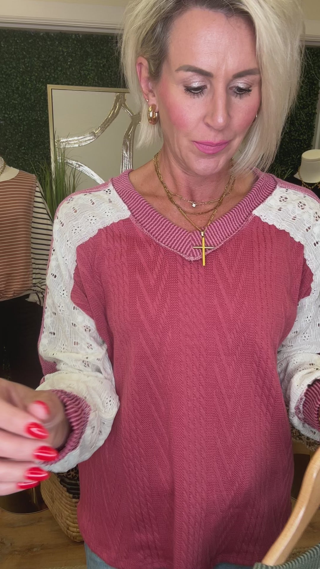 Love to laugh lace top