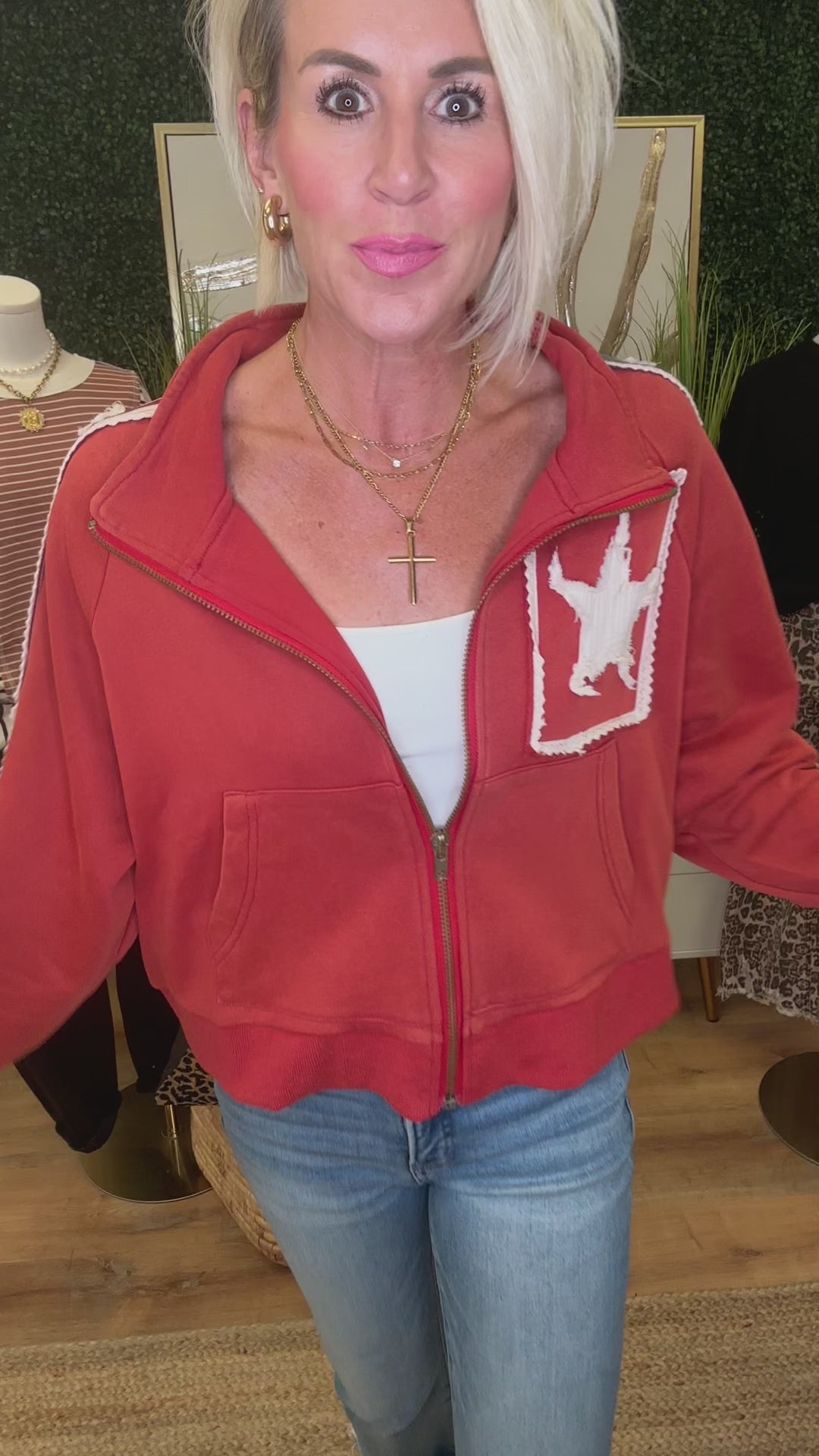 Lone star spirit zip up jacket