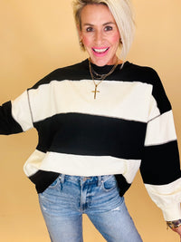 State fair stripe top black