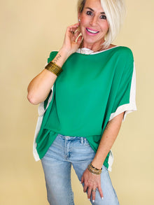  Pretty in green slinky top