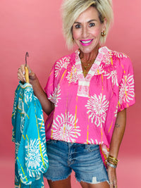 Palm paradise top/ 2 colors