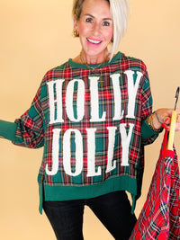 Holly jolly plaid pullover