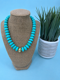 Turquoise tide beaded necklace