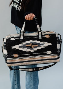  Black/brown aztec duffel
