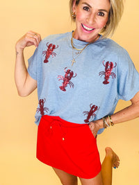 Lobster Shack Sequin Patch Top