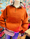 Pumpkin spice season embossed sweatshirt