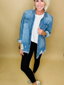  The Dayna distressed denim top