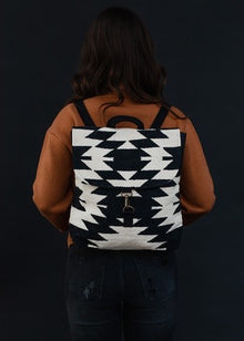  Cream/ black aztec backpack
