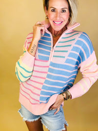 Full of fun collared zip pullover