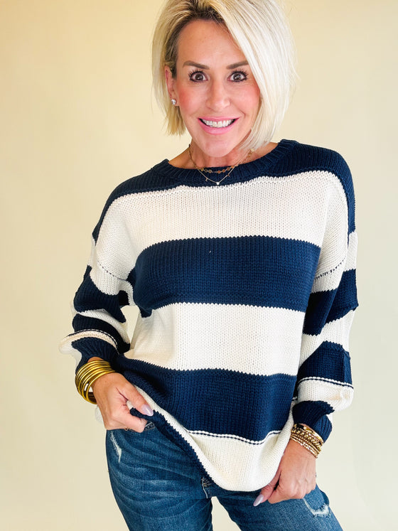 The kadie stripe knit sweater