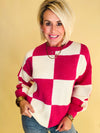 Christmas cheer checkered sweater