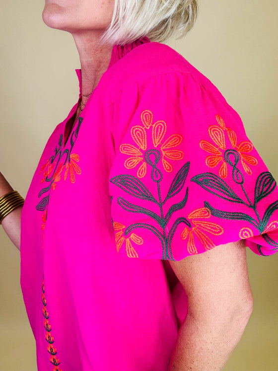 Bahama breeze embroidered top