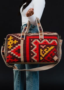  Brown multi aztec duffel