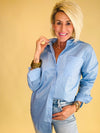 The promise button top blue