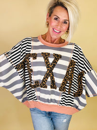Texas leopard pullover-stripe