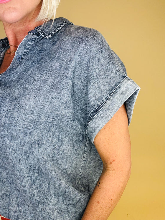 The baxter denim top