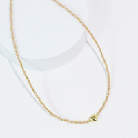  Tiny Gold Heartbeat Necklace : Nude