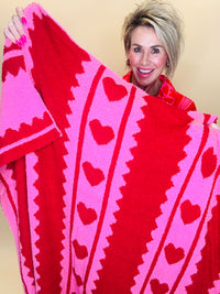Heartfelt stripes blanket