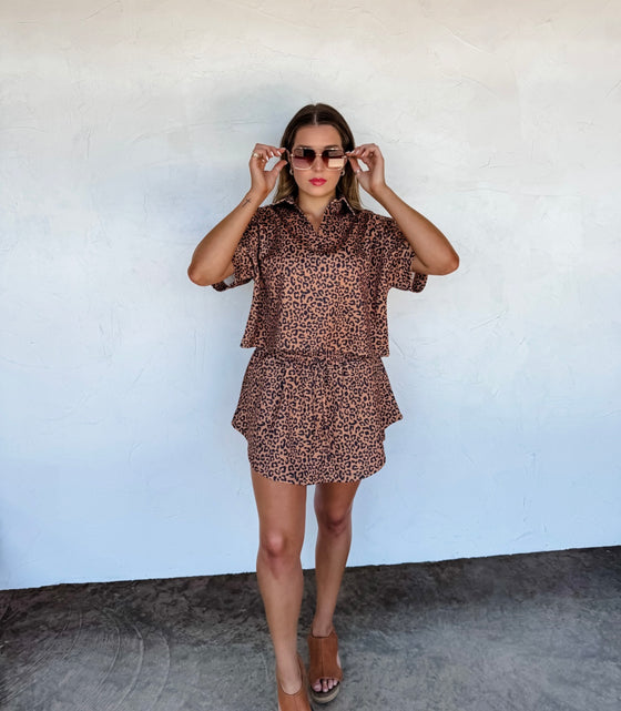 Preorder eta 6/1- hot to spot cheetah skort set