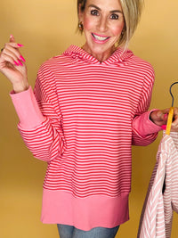 Blush and bloom stripe hoodie