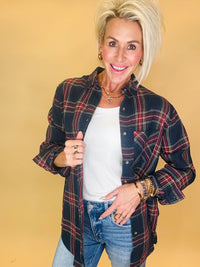 Frost and flannel plaid top