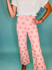 Polly polka dot denim pink