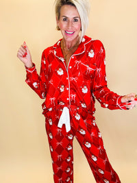 Santa's signature bow ruffle pajama set