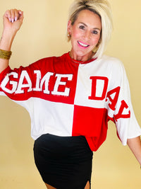 huddle up color block- red