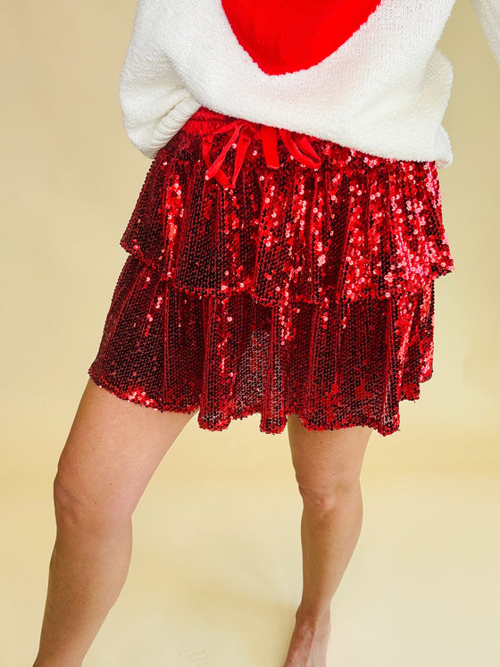 Feel the fire sequin skort