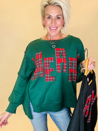 Merry plaid pullover