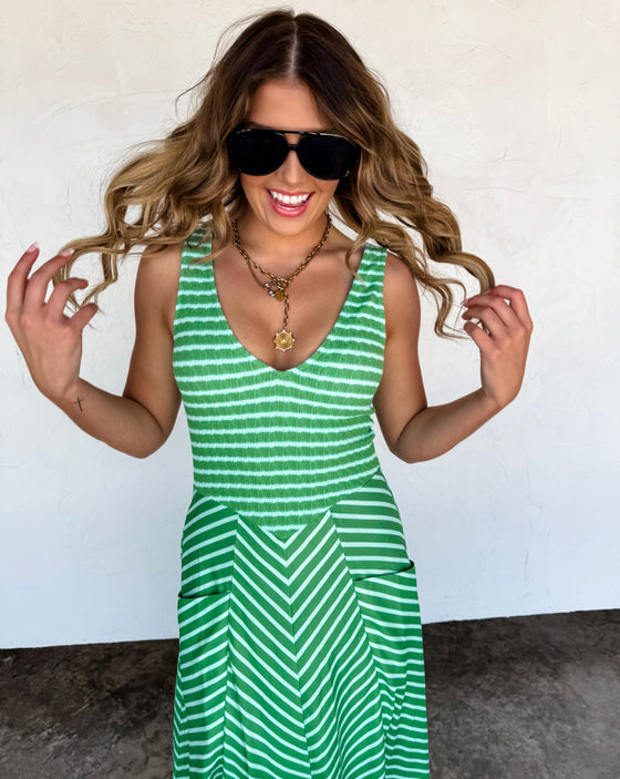 Preorder ETA 6/26- Luciana stripe dress