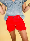 The Bradley red denim shorts