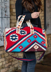  Red aztec duffel