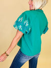 Bahama breeze embroidered top