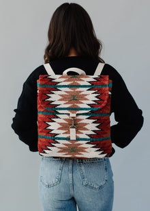  Red/blue aztec backpack