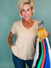 Summer breeze pocket tee/ 7 colors