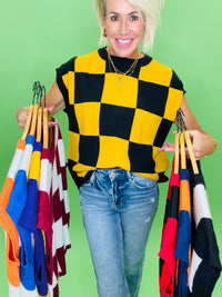 It's game day checkered top/ 8 colors