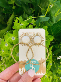 Colorful Sunburst Hoops: White