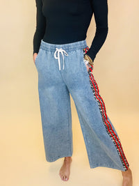 Wild stripe denim pants