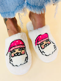 Pink santa slippers