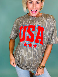Usa puff camo tee