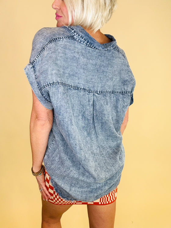 The baxter denim top