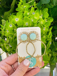 Colorful Sunburst Hoops: Mint