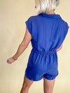 The peony romper blue