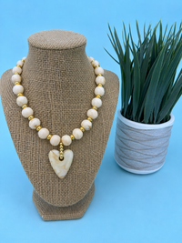 Ivory luxe heart necklace