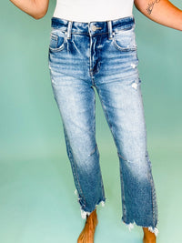 Beach town blue cropped denim