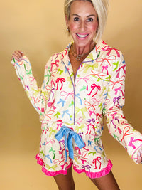 Daylight bow ruffle pj set