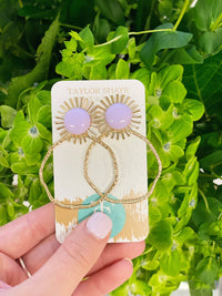 Colorful Sunburst Hoops: Lavender