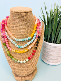 Multi beaded necklace/ 4 colors