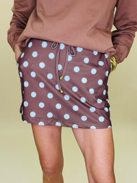 Chocolate polka dot skort